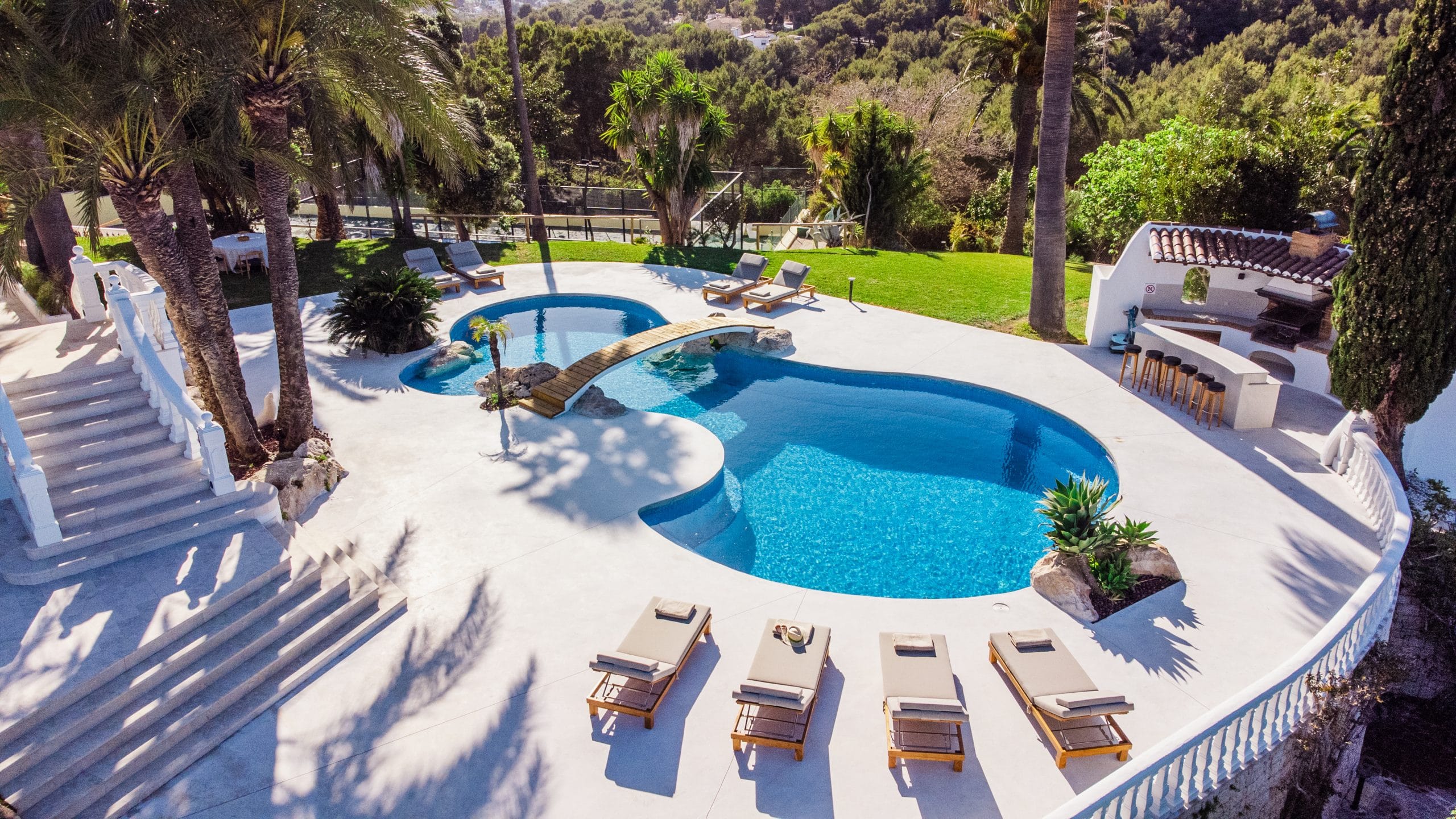Private pool and terrace of Villa La Palma, Xàbia (Jávea)