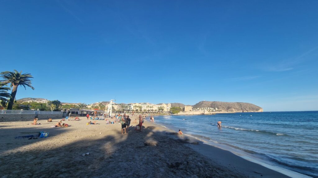 Moraira Beacj views to El Portet