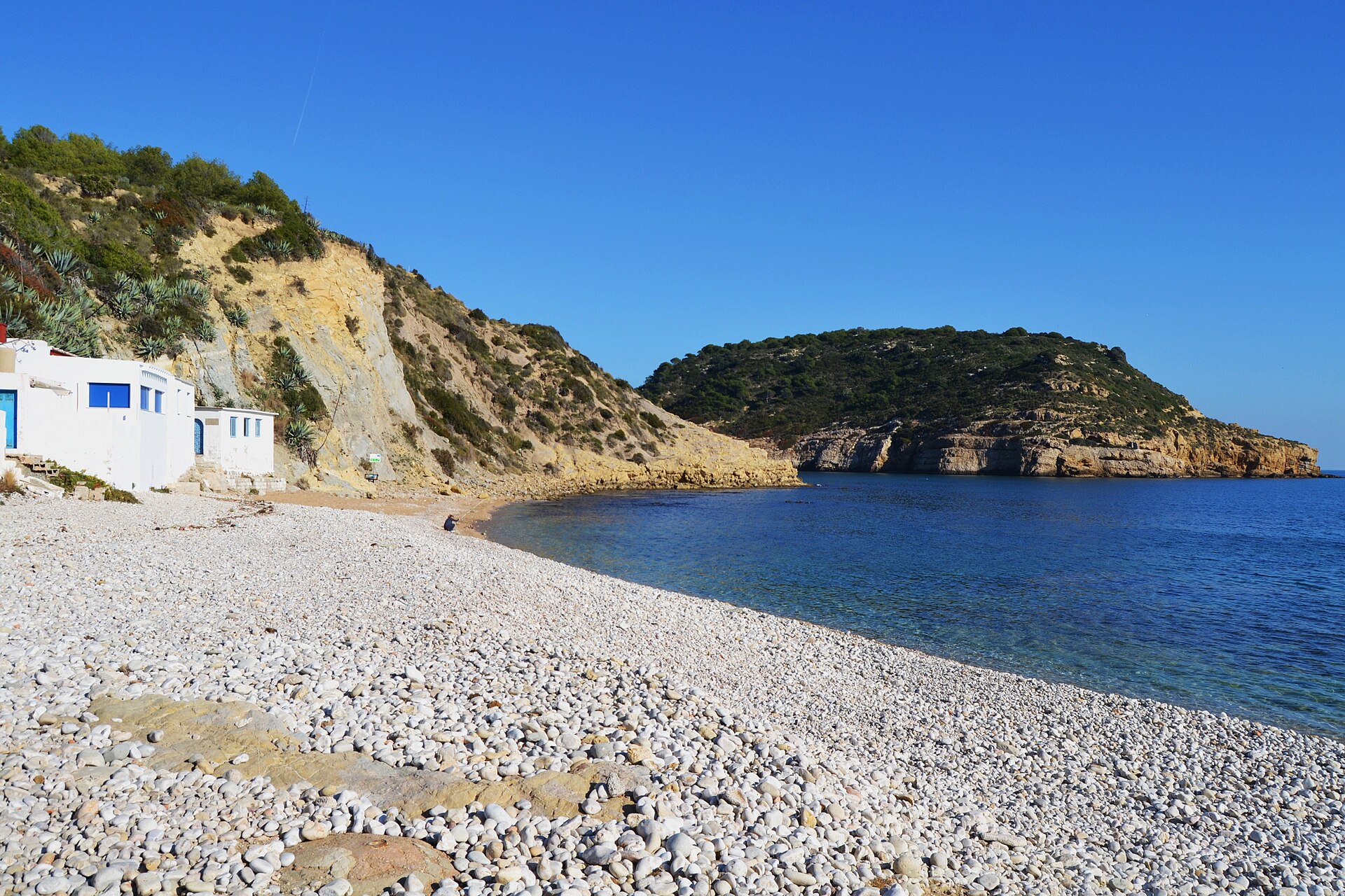 Cala Portitxol (La Barraca) con la isla de Portitxol, Xàbia (Jávea)