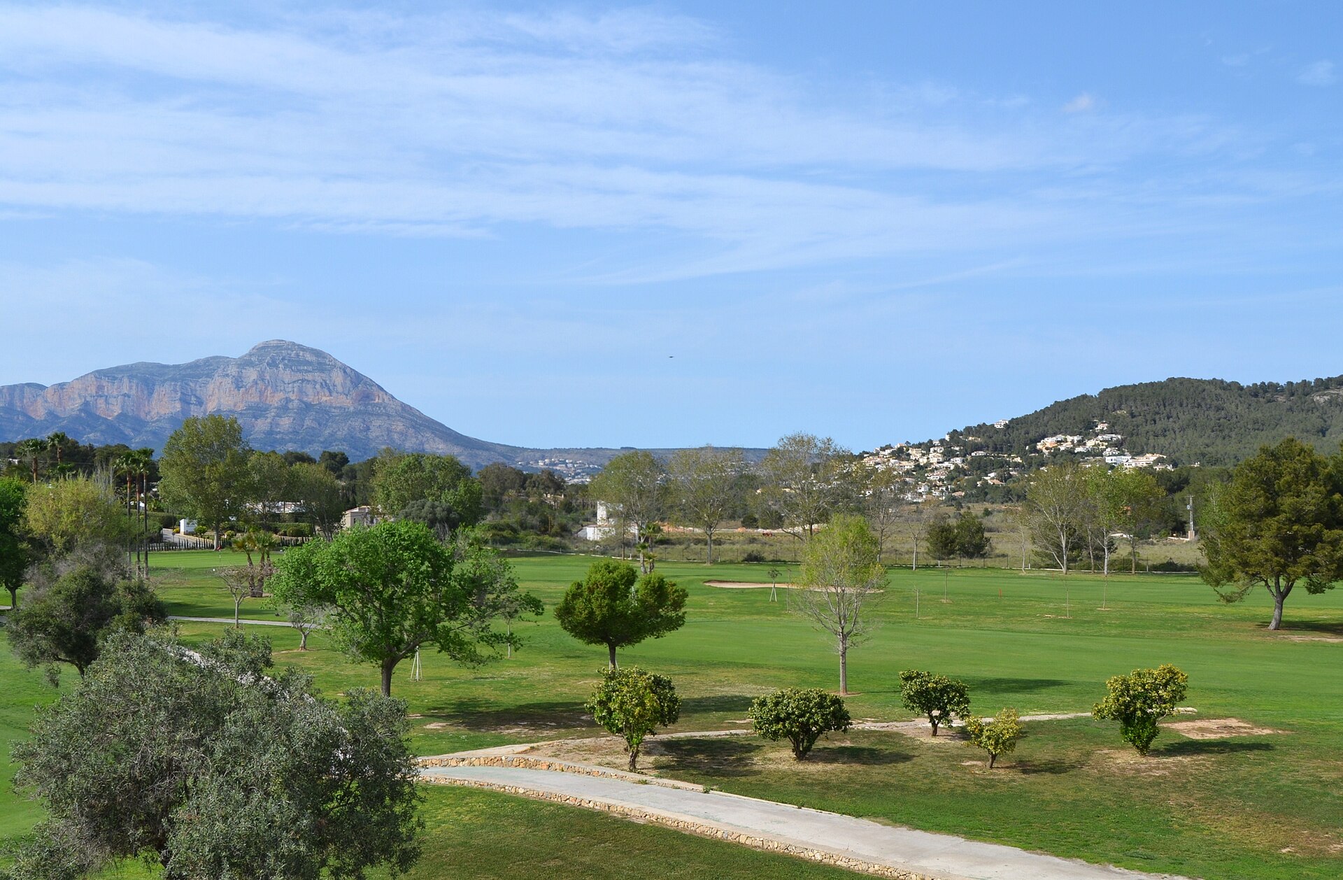 Golf course of Club de Golf Jávea with the Montgó in the background